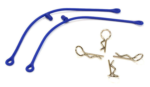 RC Body Clips w/ 115mm Leash Retainers & Clips BLUE C25816BLUE  US Seller