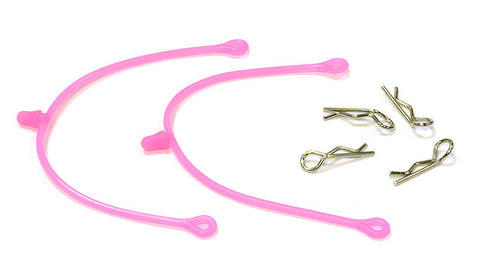 Body Clip Retainer w/ Body Clip (4) for 1/10 Touring Car & Drift Car C25737PINK