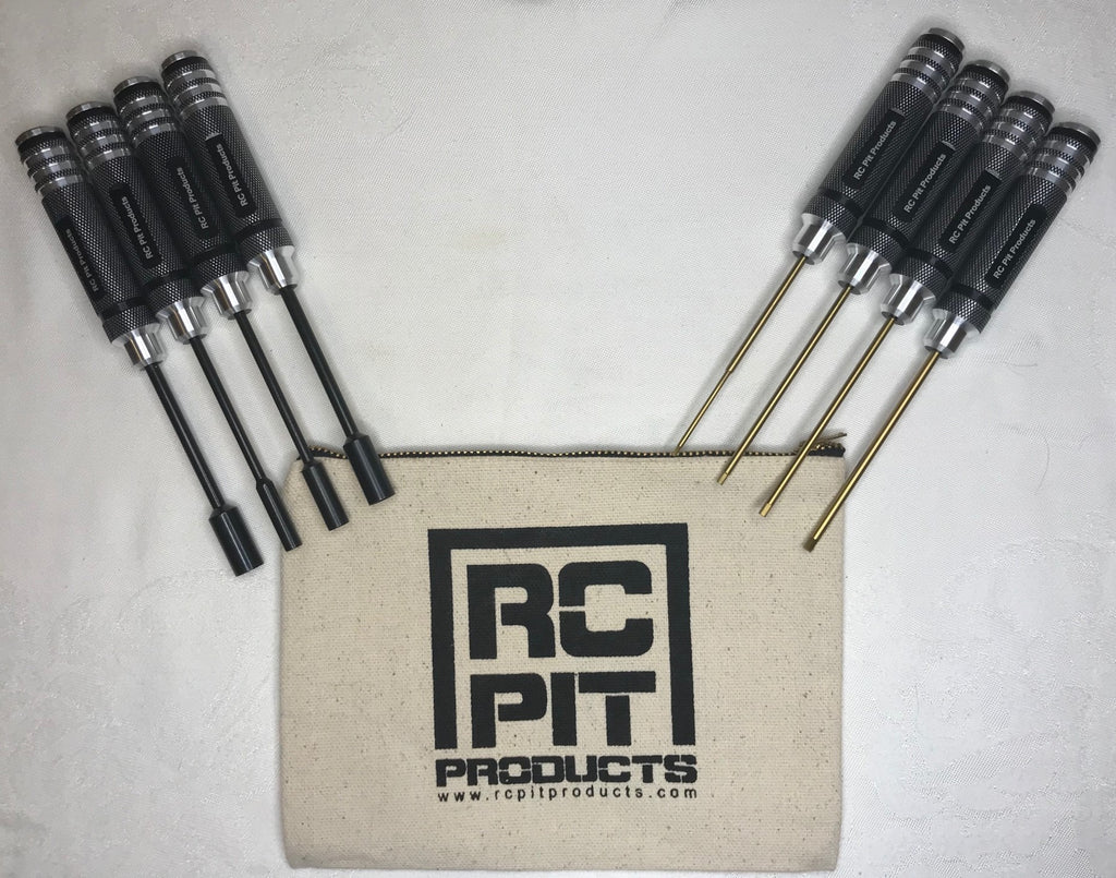 RC Pit Products Tool Bag w/8 pcs Full Size Hex Driver Set w/tool bag USA Seller